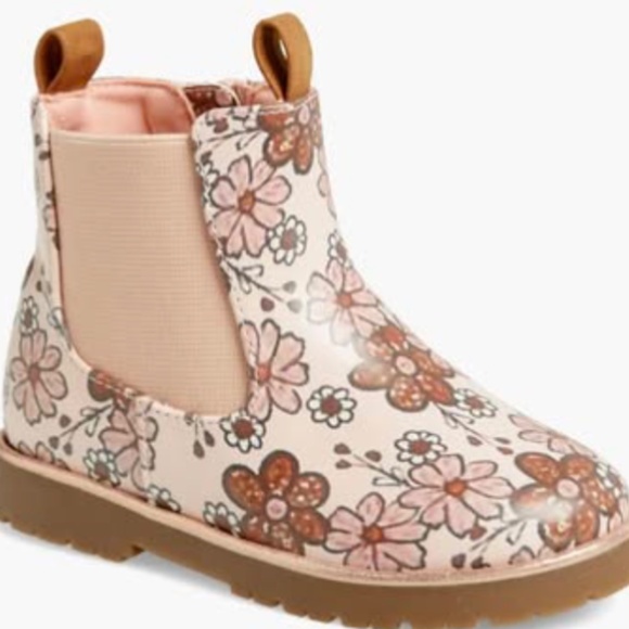 Nordstrom Jaymes Chelsea Boots in Pink Lotus Floral Combo sz 6 Toddler EUC - Picture 2 of 8